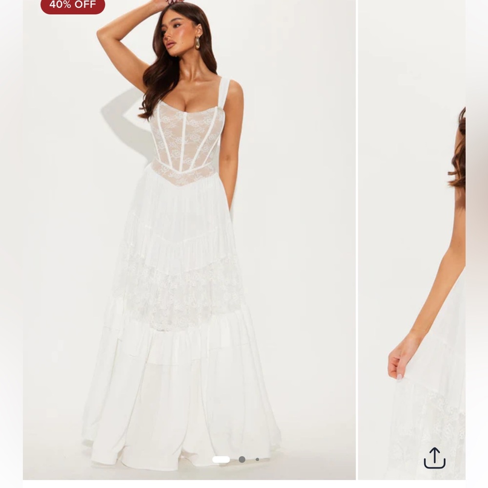 Elegant White Chiffon Gown